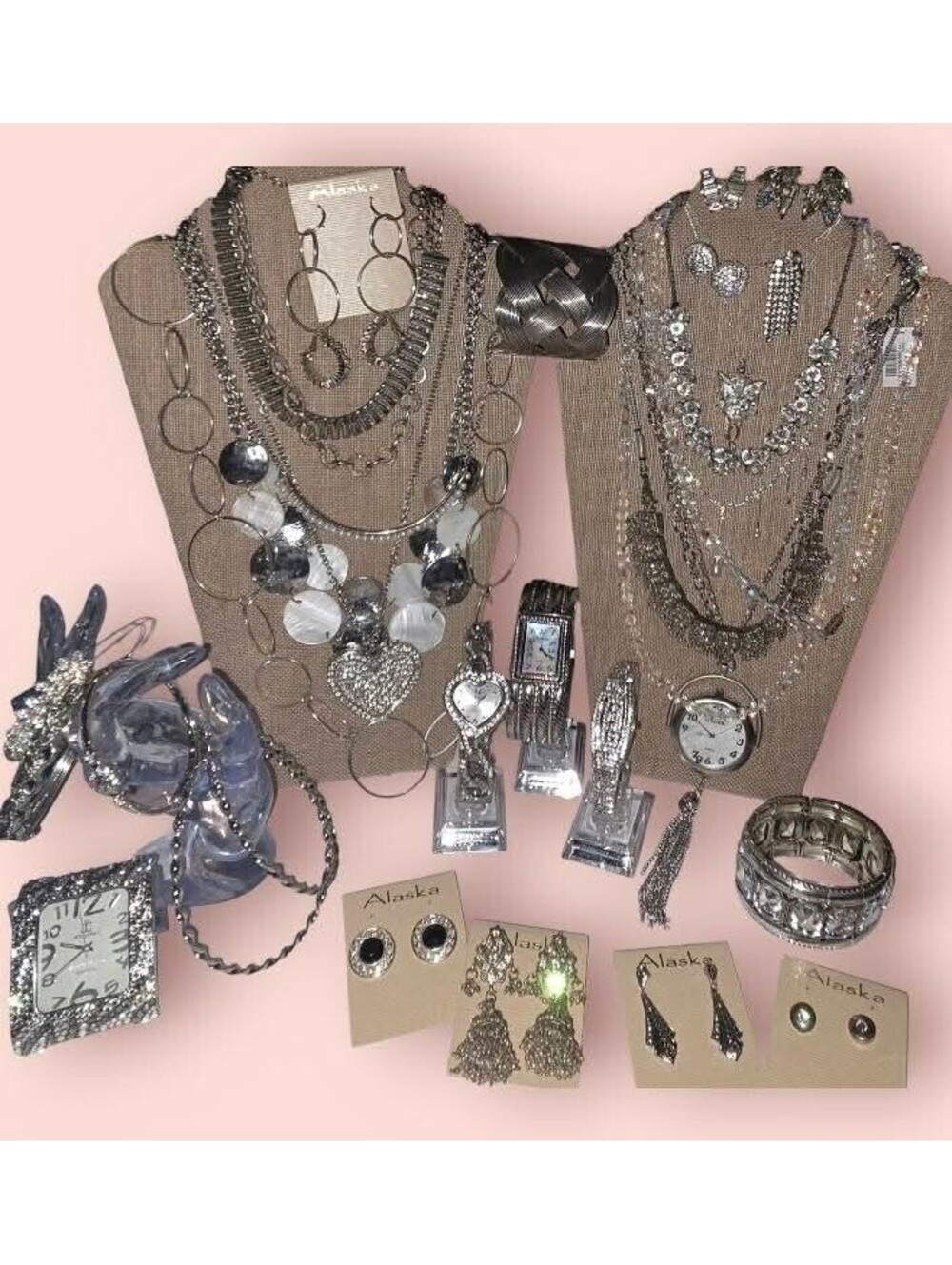 33 Pc Lot Mixed Era Jewelry Watches Monet Trifari Ann Taylor